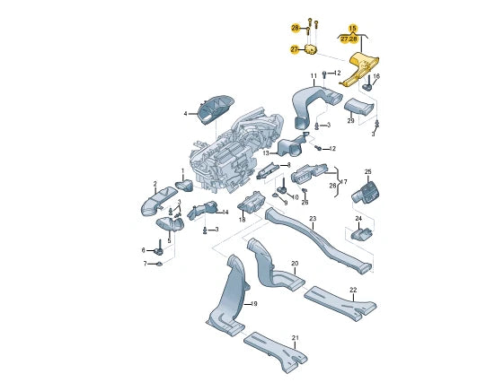 NEW AUDI A4 B9 AIR GUIDE DUCT RHD 8W2819725A ORIGINAL