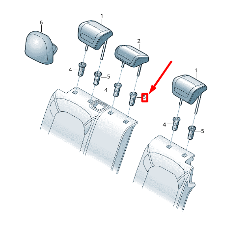 new vw golf 5g mk7 rear head restraint push button guide 5g0886920ds2 original