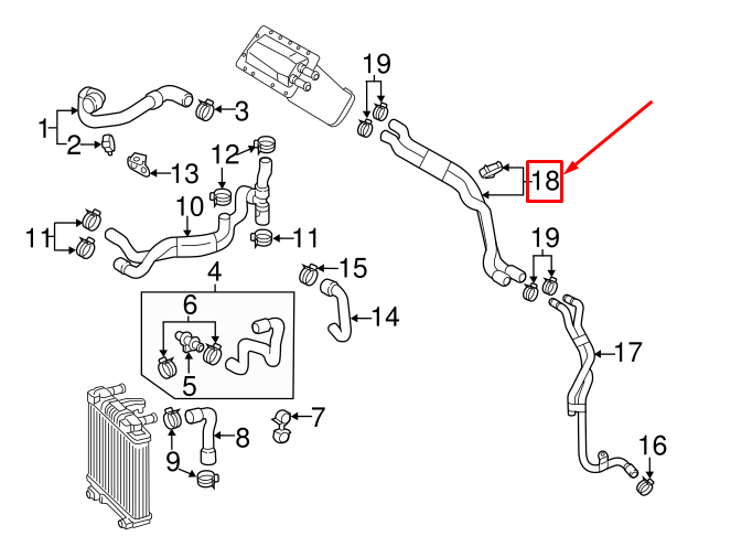 NEW AUDI A6 AVANT C7 FRONT LEFT INNER CONNECTOR HOSE 4G0145919J ORIGINAL