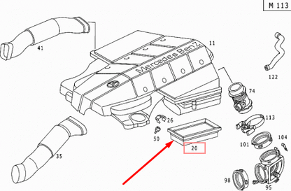 new mercedes-benz clk c208 air filter a0040941604 original