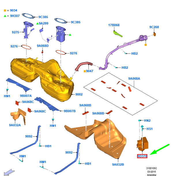 new ford mustang mk6 fuel pump drive control assy 2086145 original