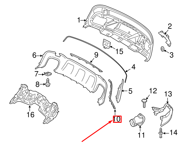 NEW MERCEDES-BENZ GLA X156 REAR BUMPER RIGHT LOWER MOLDING A1568856801 ORIGINAL