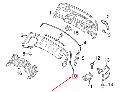 NEW MERCEDES-BENZ GLA X156 REAR BUMPER RIGHT LOWER MOLDING A1568856801 ORIGINAL