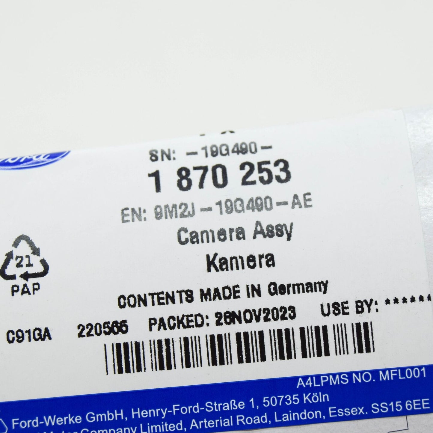 new ford galaxy mk2 rear rearview camera 9m2j-19g490-ae 1870253 original