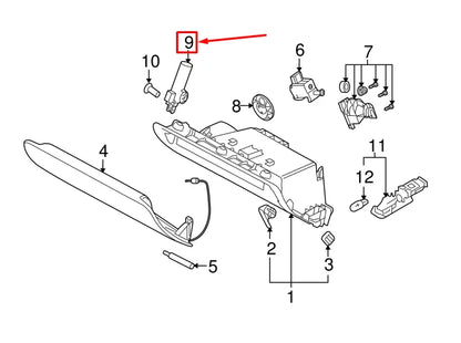 NEW AUDI Q7 4L FRONT GLOVE BOX DAMPER LHD 4F1880324A ORIGINAL