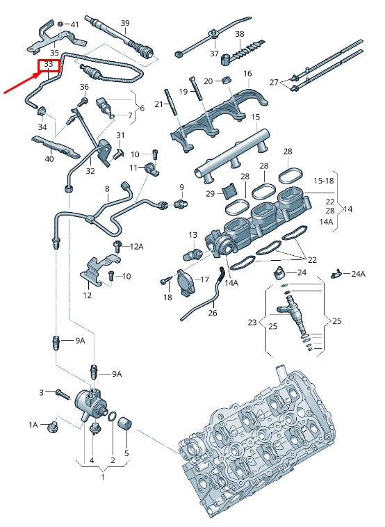NEW AUDI Q7 4L FUEL HOSE 06E127513M ORIGINAL