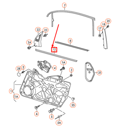 new vw golf mk6 front right inner window aperture seal 5k4837480b5ap original