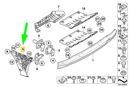 NEW BMW M5 E60 REAR RIGHT M BUMPER BRACKET MOUNT 7895752 51127895752 ORIGINAL