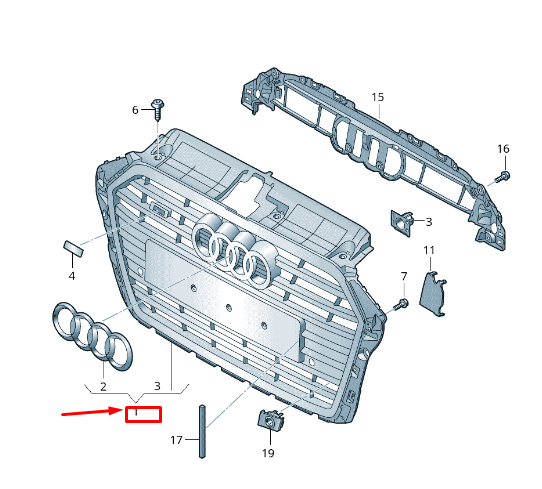 new audi a3 sportback 8v radiator grille 8v3853651bbfuq 8v3853651bb fuq original