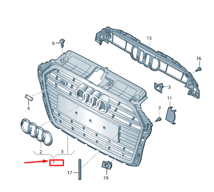 new audi a3 sportback 8v radiator grille 8v3853651bbfuq 8v3853651bb fuq original