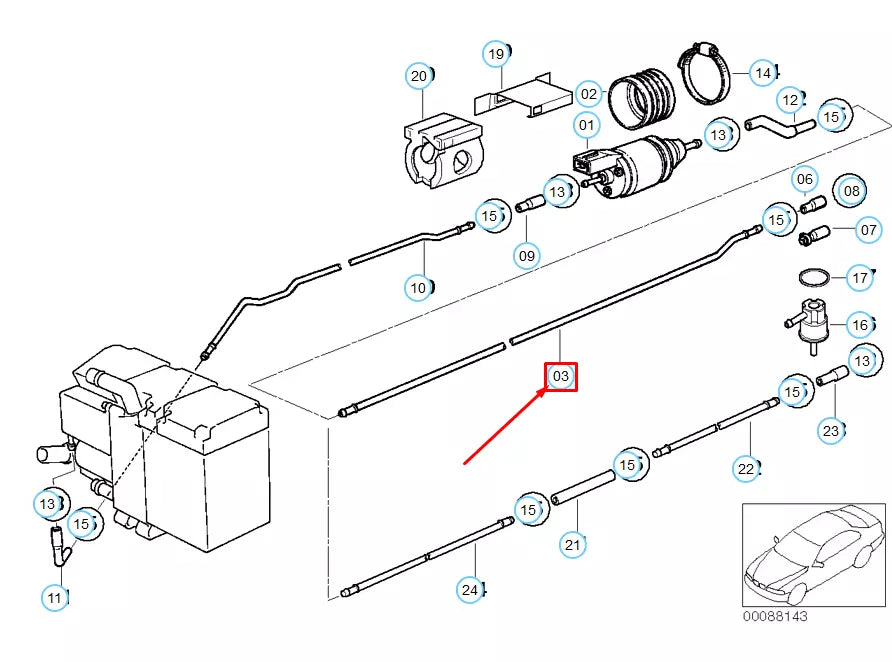NEW BMW 5 E39 INDEPENDENT HEATING FUEL PIPE 64128363807 8363807 ORIGINAL