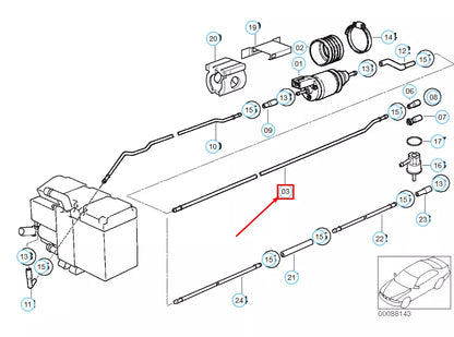 NEW BMW 5 E39 INDEPENDENT HEATING FUEL PIPE 64128363807 8363807 ORIGINAL