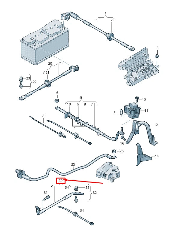 NEW AUDI Q7 4L BATTERY EARTH LINE 7P6971537E ORIGINAL