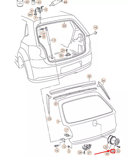 NEW VOLKSWAGEN POLO 6R MK5 REAR EMBLEM BADGE 6C0853617