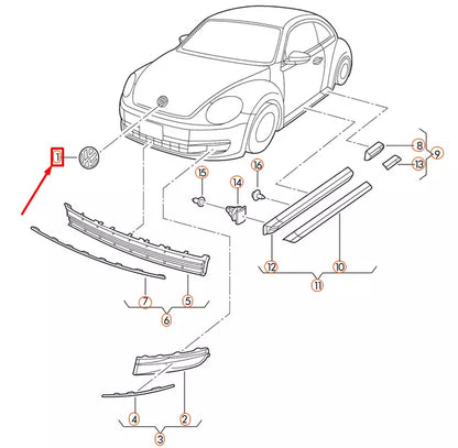 NEW VOLKSWAGEN BEETLE A5 BONNET EMBLEM BADGE 5C5853600A