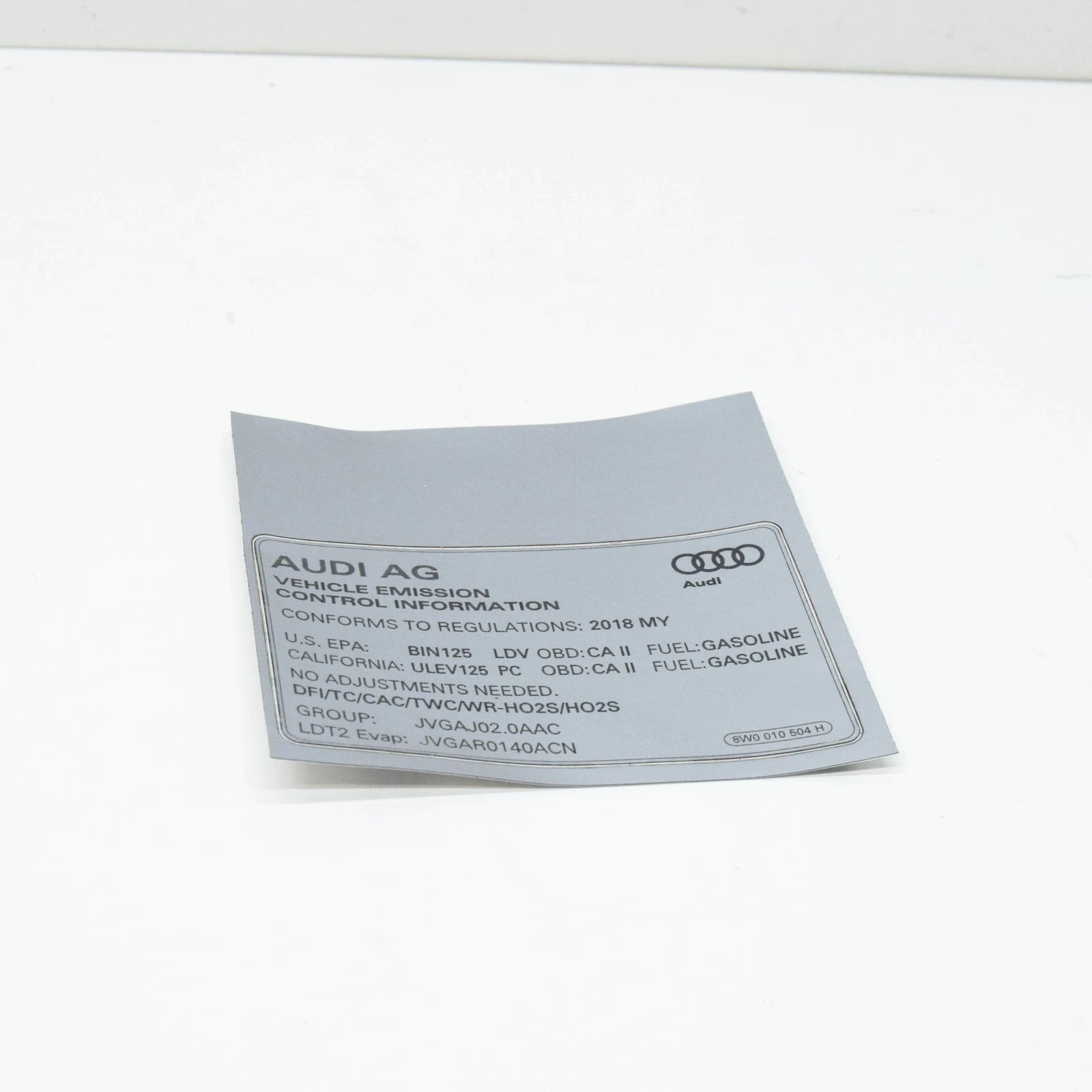 NEW AUDI Q5 FY DATA PLATE 8W0010504H ORIGINAL