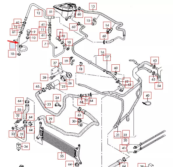 NEW AUDI Q7 4L RIGHT SIDE COOLANT HOSE PIPE 059121398B 2015 ORIGINAL