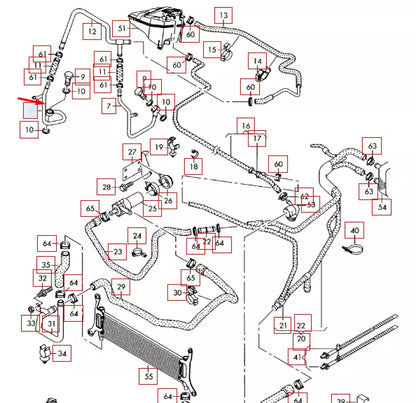 NEW AUDI Q7 4L RIGHT SIDE COOLANT HOSE PIPE 059121398B 2015 ORIGINAL