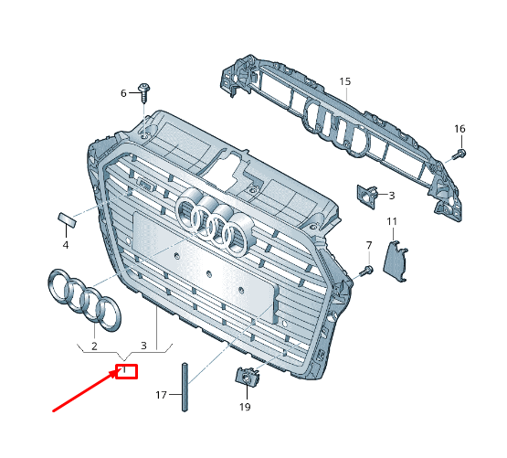 new audi a3 sportback 8v radiator grille 8v3853651ad1rr 8v3853651ad 1rr original