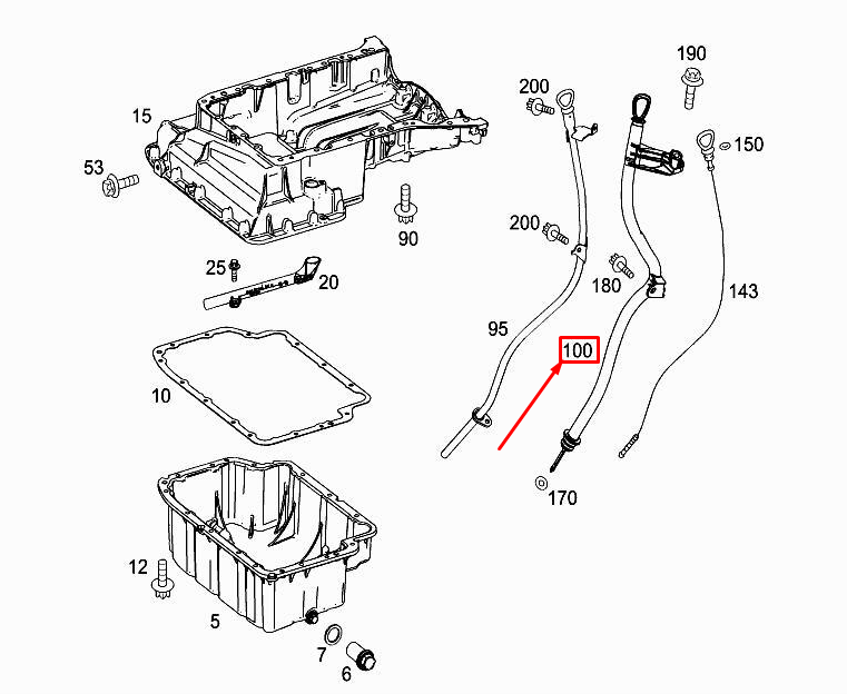 new mercedes-benz vito w447 engine oil dipstick tube a6510107722 original