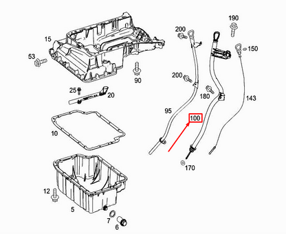 new mercedes-benz vito w447 engine oil dipstick tube a6510107722 original