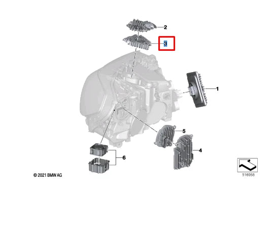 NEW BMW X3 G01 M F97 RIGHT LED HEADLIGHT CONTROL UNIT HIGH 63115A0E624 ORIGINAL