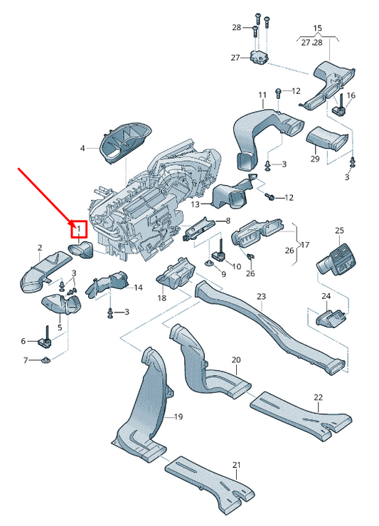 new audi a5 sportback f5 hvac air duct lhd 8w1819721 original
