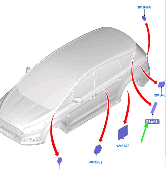 new ford galaxy mk3 rear decorative adhesive tape 5328654 original