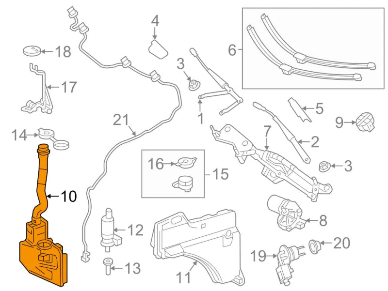 NEW MB GL X166 WINDSHIELD WASHER FLUID TANK A1668690720 ORIGINAL
