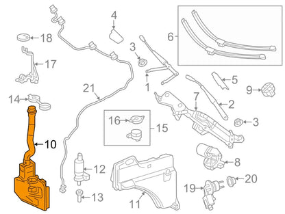 NEW MB GL X166 WINDSHIELD WASHER FLUID TANK A1668690720 ORIGINAL