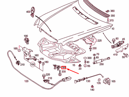 new mercedes-benz e w211 engine hood catch a2118800360 original