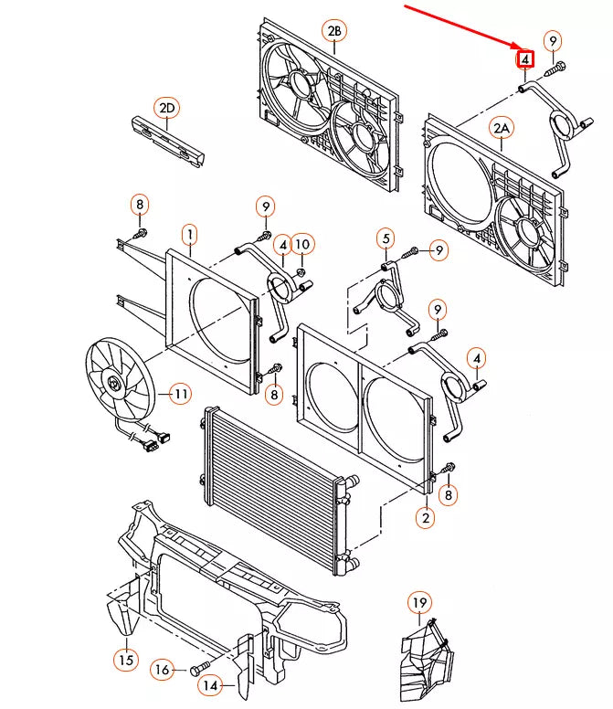 NEW AUDI A3 8L RADIATOR FAN BRACKET 1J0121206GB41 ORIGINAL