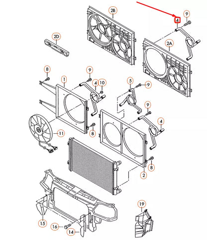 NEW AUDI A3 8L RADIATOR FAN BRACKET 1J0121206GB41 ORIGINAL