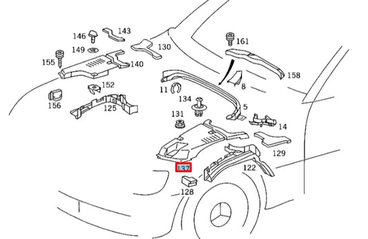 NEW MERCEDES-BENZ S W140 WHEELHOUSE CAP A1408200178 1998 23437529 ORIGINAL