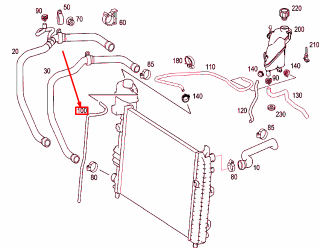 new mercedes-benz a w168 radiator expansion overflow hose a0229972682 original