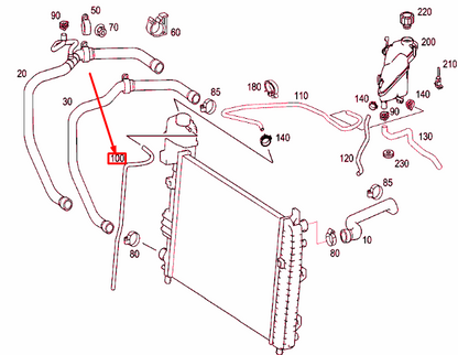 new mercedes-benz a w168 radiator expansion overflow hose a0229972682 original
