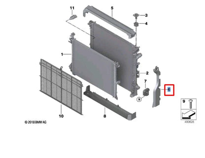 NEW BMW X5 G05 RIGHT RADIATOR COVERING 17118655769 ORIGINAL