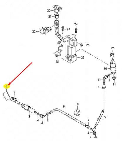 NEW AUDI Q5 8R LEFT HEADLIGHT WASHER COVER CAP 8R0955275GRU ORIGINAL