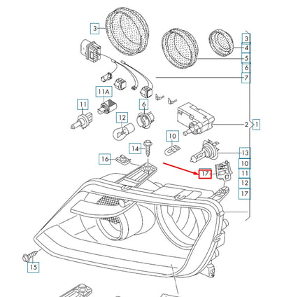 NEW VW AMAROK HEADLIGHT UPPER OUTER ADAPTER 2H6941109 ORIGINAL