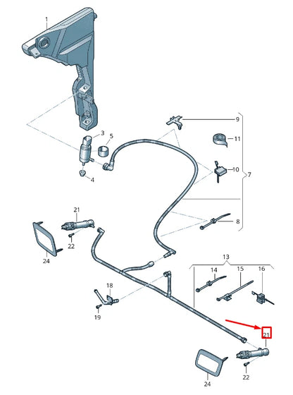 NEW AUDI A8 4N RIGHT SIDE HEADLIGHT WASHER 4N0955102B ORIGINAL