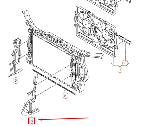 NEW AUDI A4 B8 LEFT RADIATOR AIR GUIDE 8K0121283K