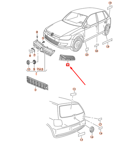 NEW VW POLO 6R FRONT BUMPER RIGHT GRILLE R-LINE 6C0853666F041 ORIGINAL