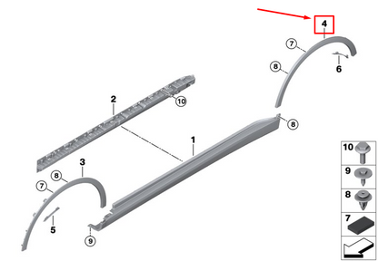 new bmw x7 g07 rear left wheel arch trim 51777472009 original