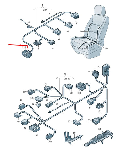 NEW VW TRANSPORTER VI T6 FLAT CONTACT HOUSING 16 PIN 8E0972126