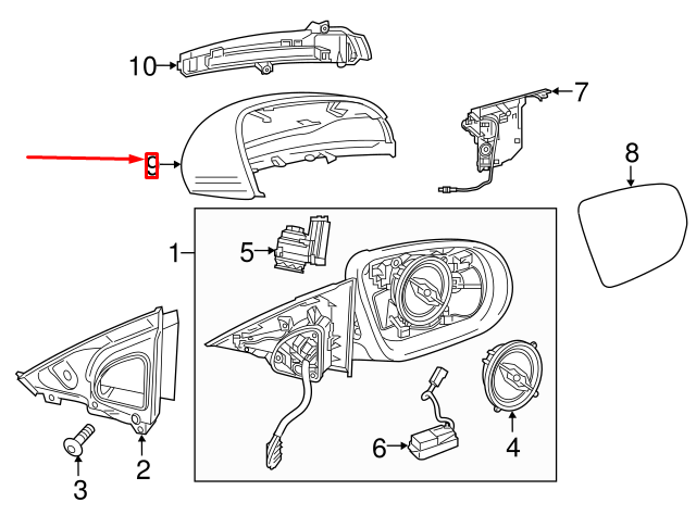 NEW MERCEDES-BENZ C W205 FRONT LEFT DOOR MIRROR HOUSING A09981149005896 ORIGINAL