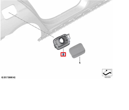 NEW BMW 7 G12 FUEL TANK FLAP COVER POT 51177358677 ORIGINAL