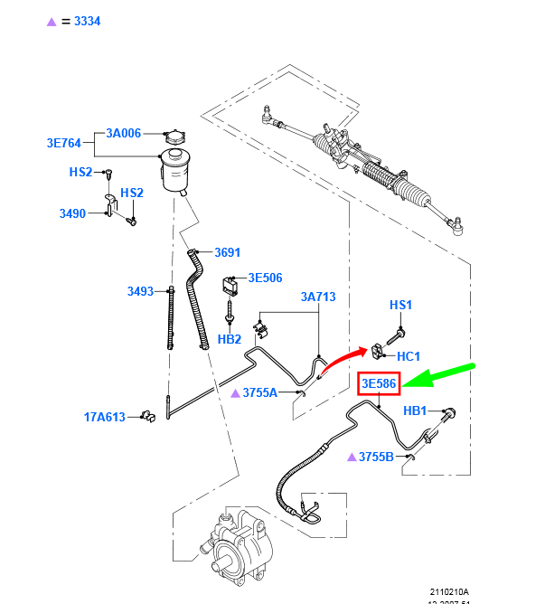 new ford transit mk3 power steering hose rhd 2185775 bc11-3e586-fa original