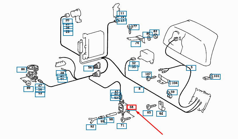 NEW MERCEDES-BENZ SL R107 EXHAUST GAS RECIRCULATION VALVE A0015408697 ORIGINAL