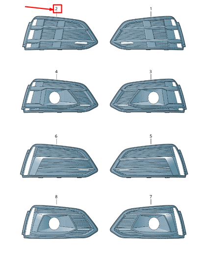 NEW AUDI A5 SPORTBACK F5 LEFT AIR GUIDE GRILLE 8W6807682B9B9 ORIGINAL
