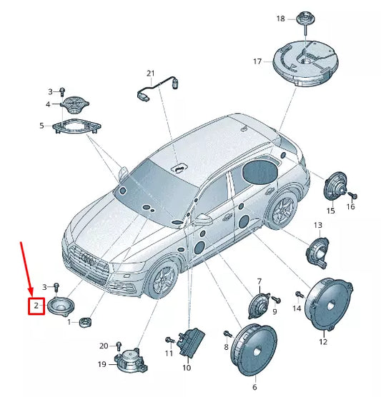 NEW AUDI E-TRON GEN FRONT CENTER DASHBOARD LOUDSPEAKER 80A035453A
